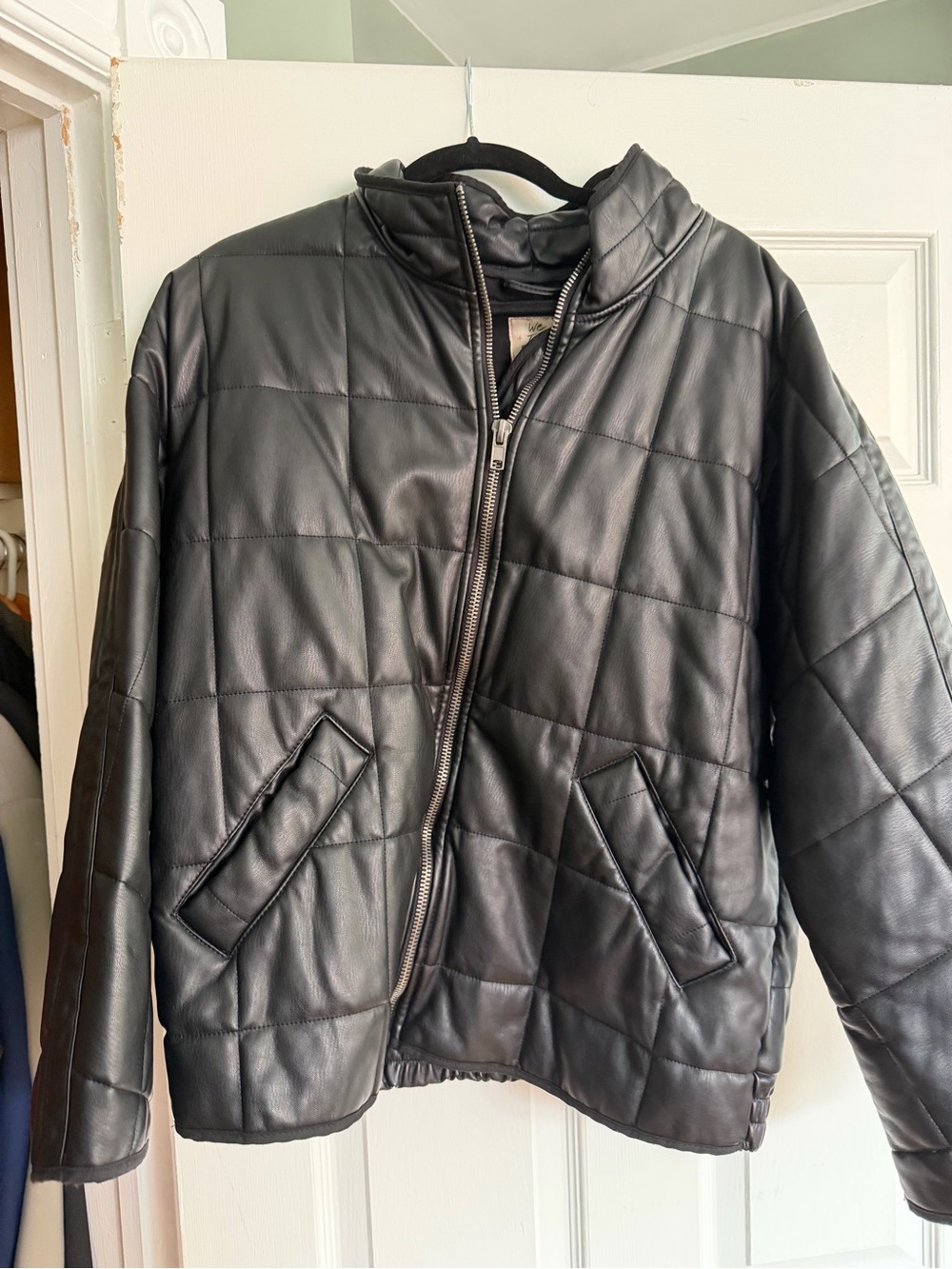 We The Free Quilted Black Vegan “Leather”Jacket